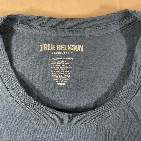 True Religion Poseidon BIG HS BUDDHA T-Shirt 100% cotton Men’s Size 2XL - Picture 4 of 7